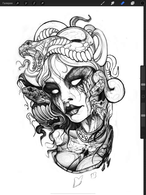 Unleash Your Inner Warrior with Badass Medusa Tattoo Stencil